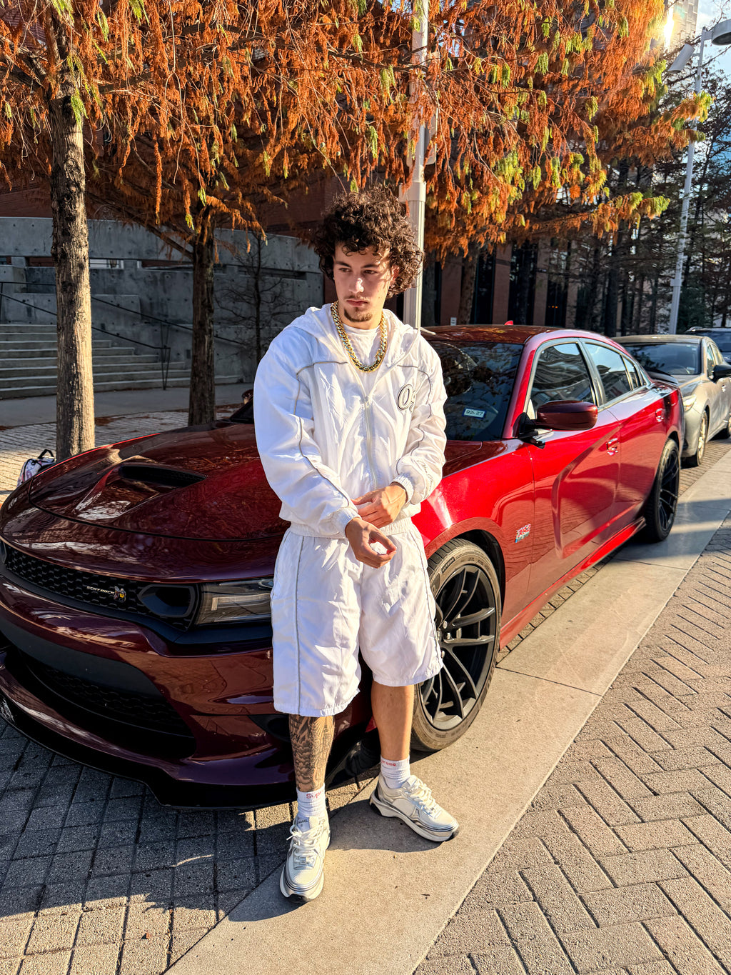White "OD" Reflective Windbreaker Set