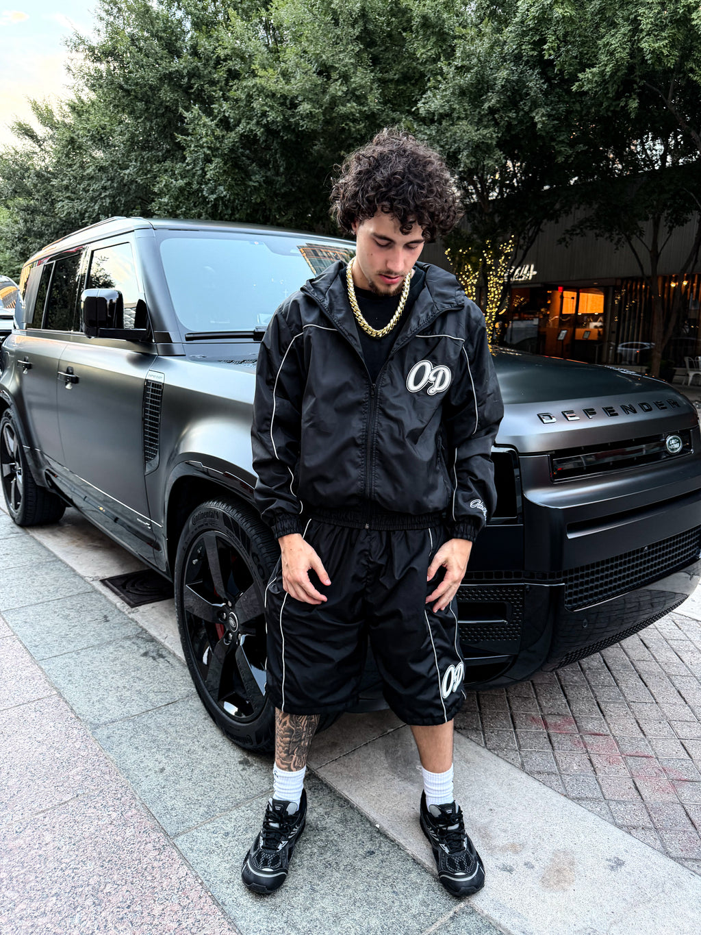 Black "OD" Reflective Windbreaker Set